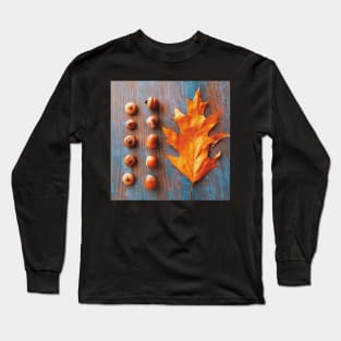 Autumn Oak Leaf and Acorns Long Sleeve T-Shirt